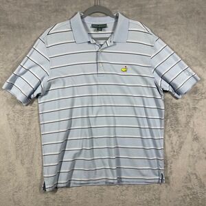 Masters Collection Polo Shirt Mens XL Blue Striped Pima Cotton Golf RN133979